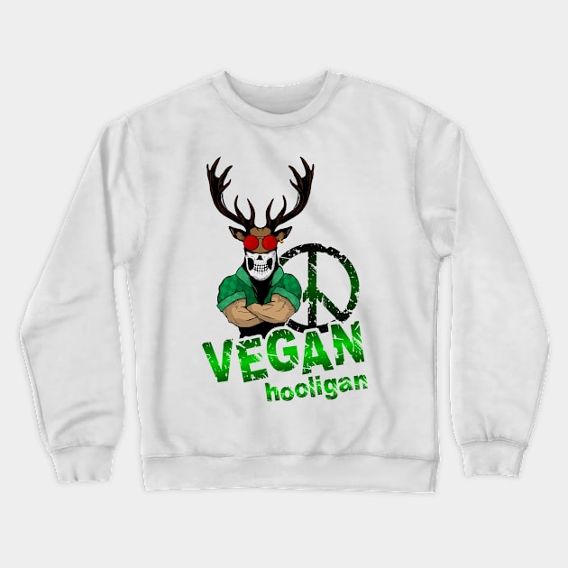 Vegan hooligan - Deer Crewneck Sweatshirt by MaksKovalchuk